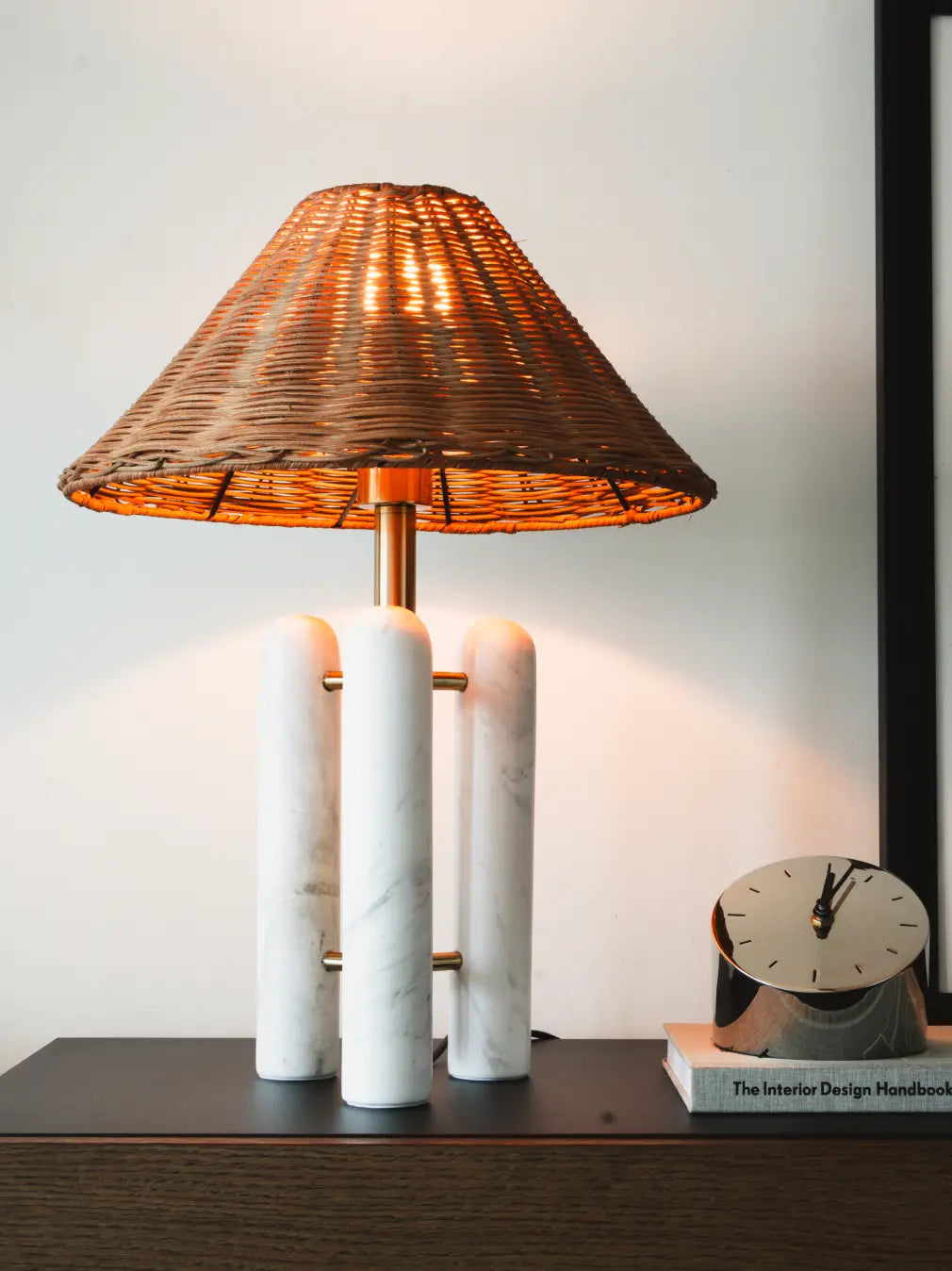 Cone Marble Table Lamp Premium Modern Rattan Lamp