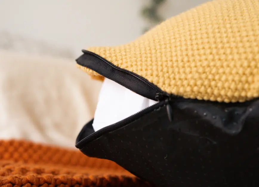 Halo Nest Cushion with a removable cover and secure zipper for easy cleaning and maintenance.