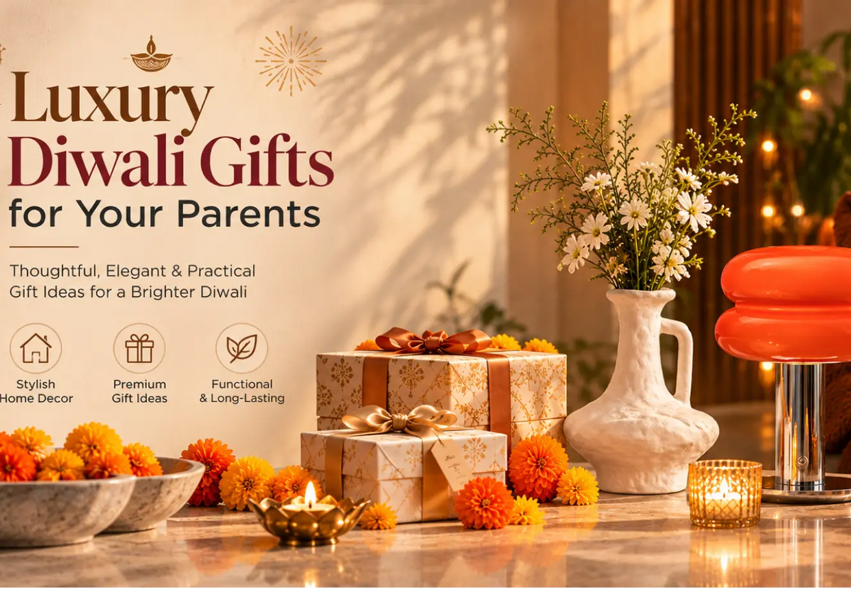 15 Luxury Diwali Gifts for Parents: Luxury Diwali gifts for parents with festive decor and gift boxes