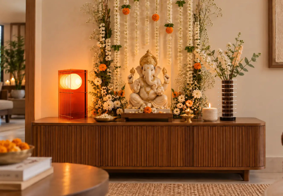 Elegant Ganesh Chaturthi home decoration ideas 