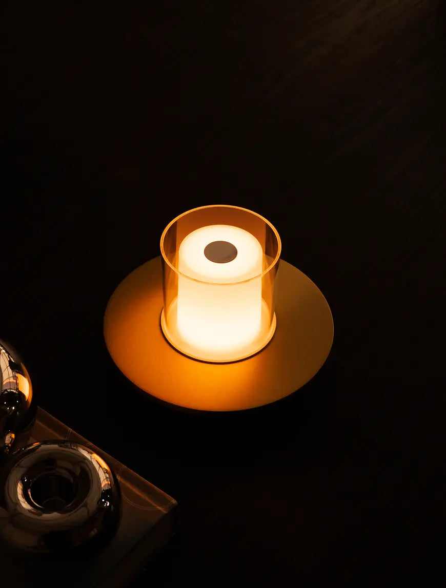 Warm LED portable table lamp with dimmable glow in dark modern interior