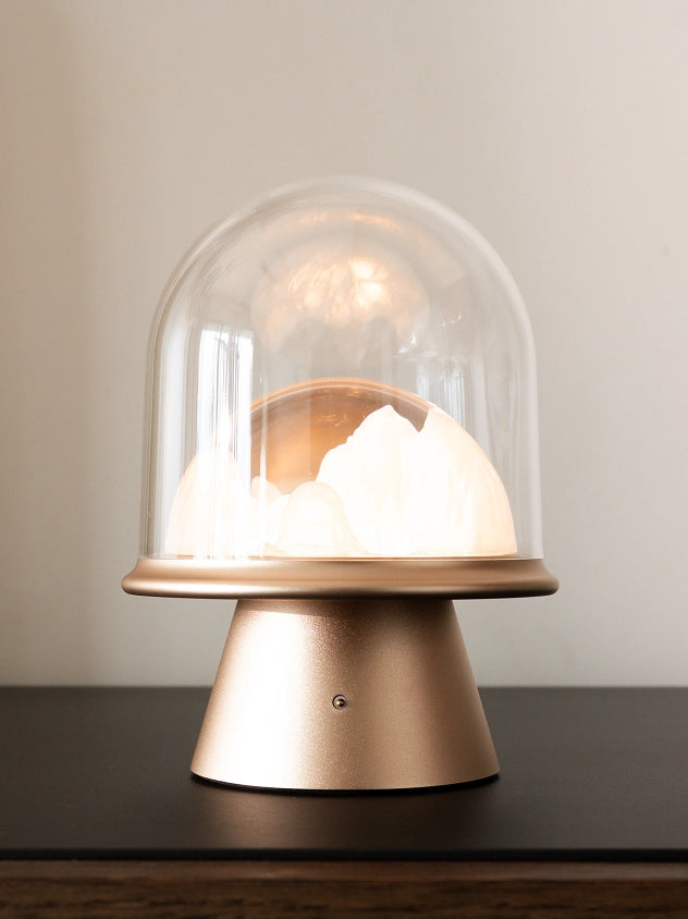 A cordless lamp on table