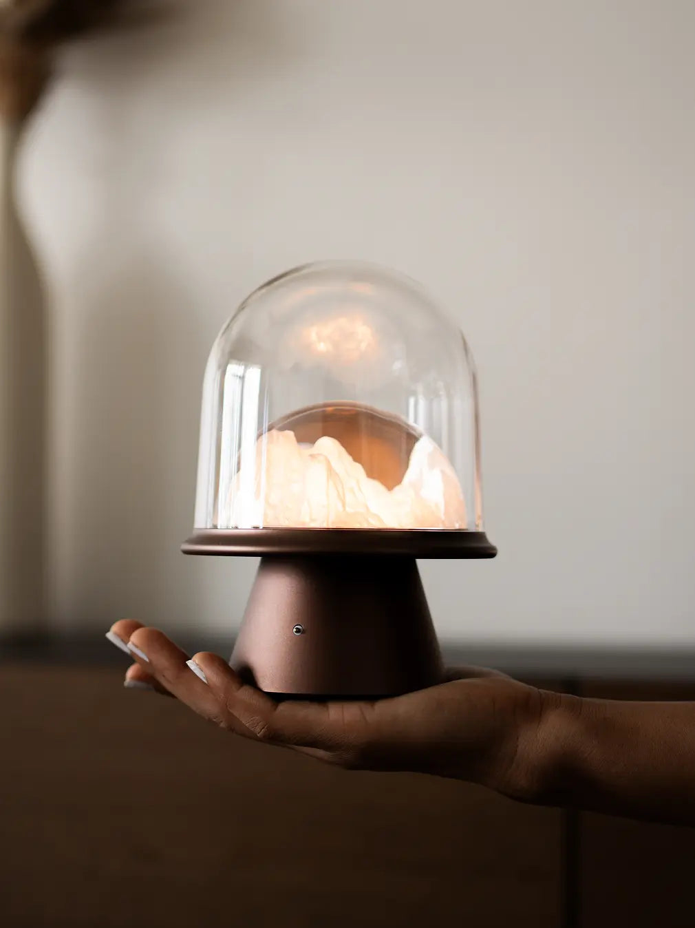 Frozen Glass Table Lamp- Brown