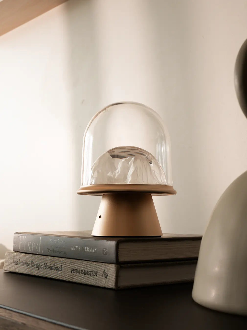 Frozen Glass Table Lamp- Gold