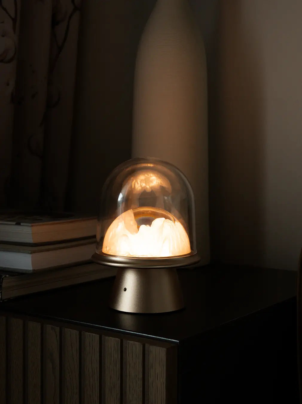 Frozen Glass Table Lamp- Gold