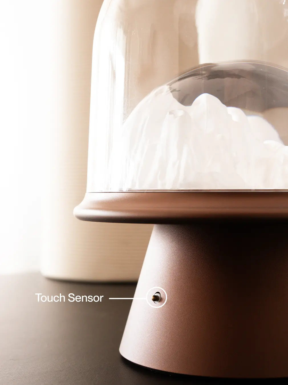 Frozen Glass Table Lamp- Brown