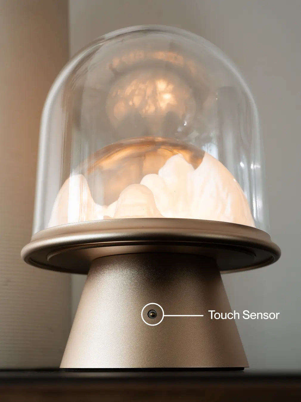 Frozen Glass Table Lamp- Gold