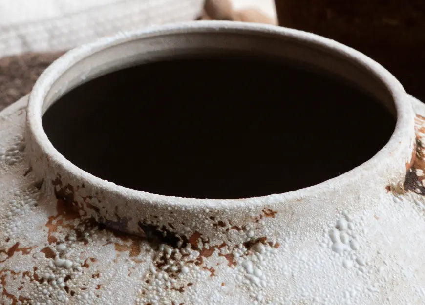 Wide mouth Gaia ceramic flower vase ideal for branches and floral arrangements