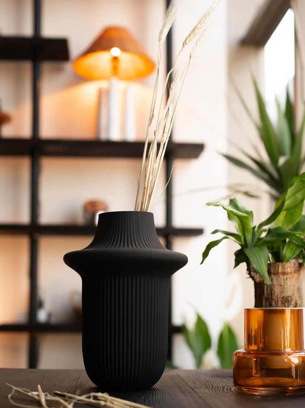 Halo Black Glass Vase