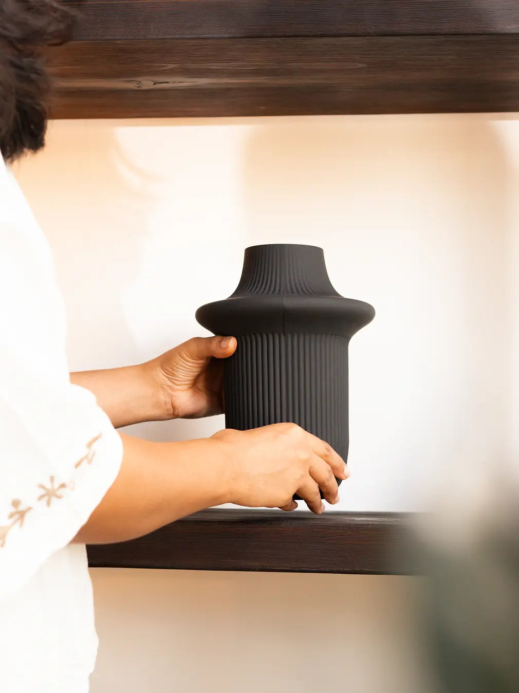 Halo Black Glass Vase