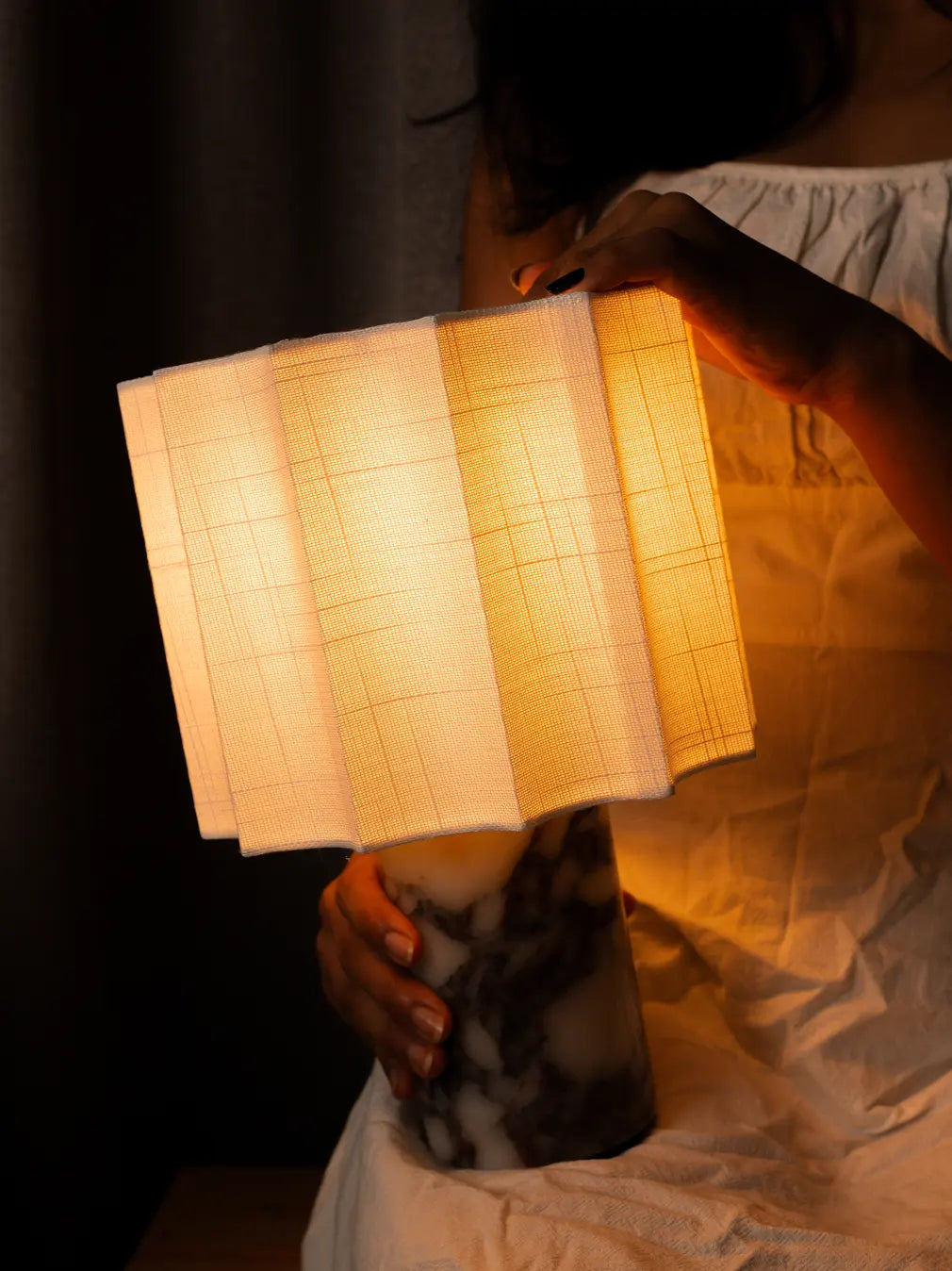 Haze Marble Portable Table Lamp