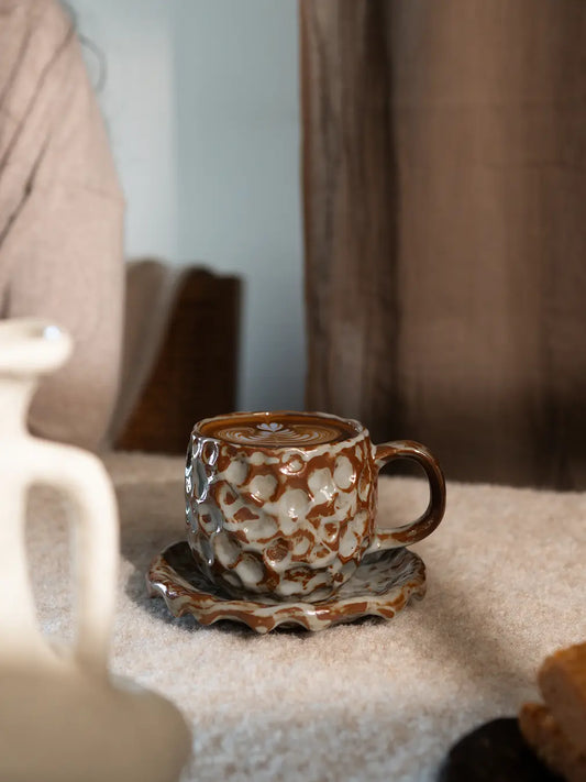 Hive Classic Ceramic Coffee Cup and Saucer
