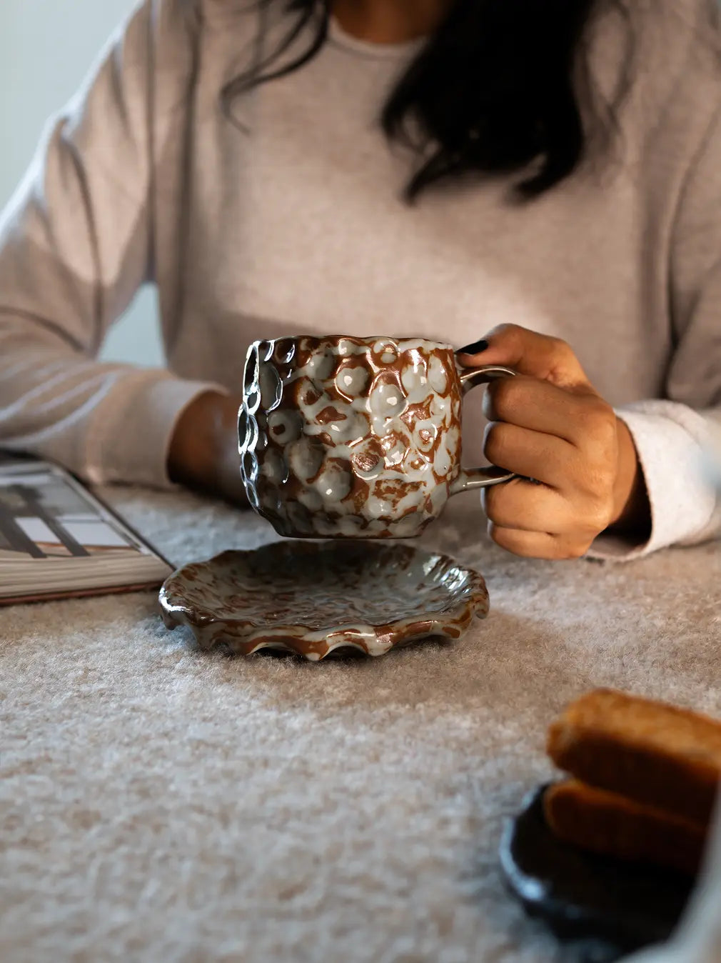Hive Classic Ceramic Coffee Cup and Saucer