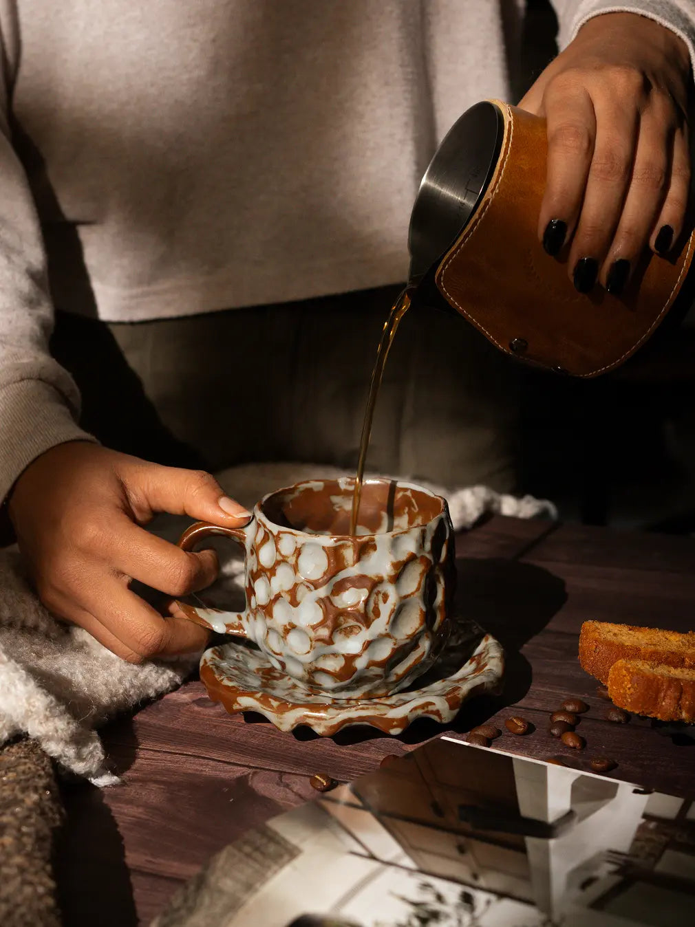 Hive Classic Ceramic Coffee Cup and Saucer