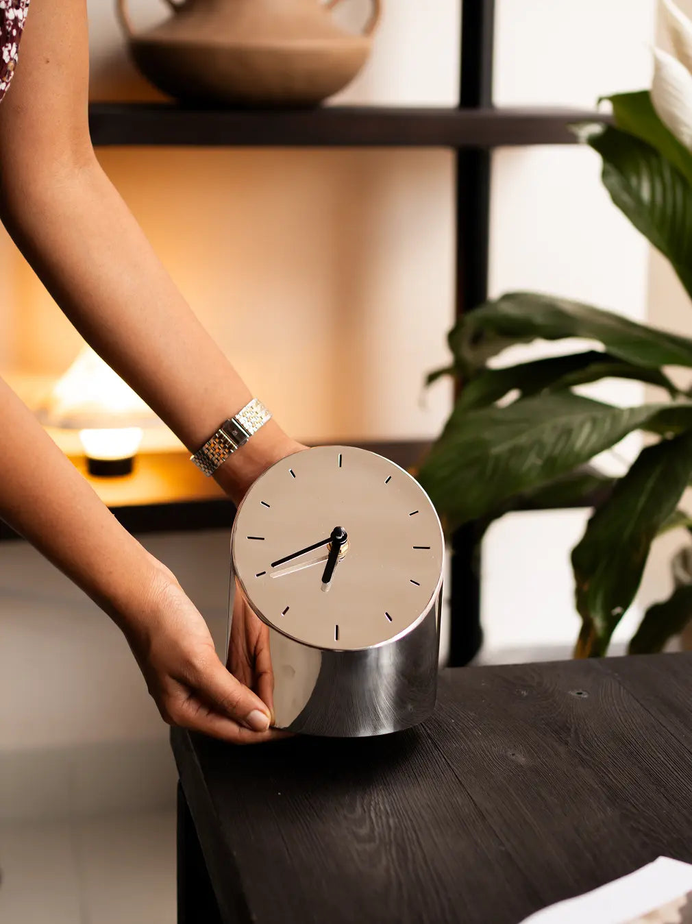Horizon Rise Metal Table Clock