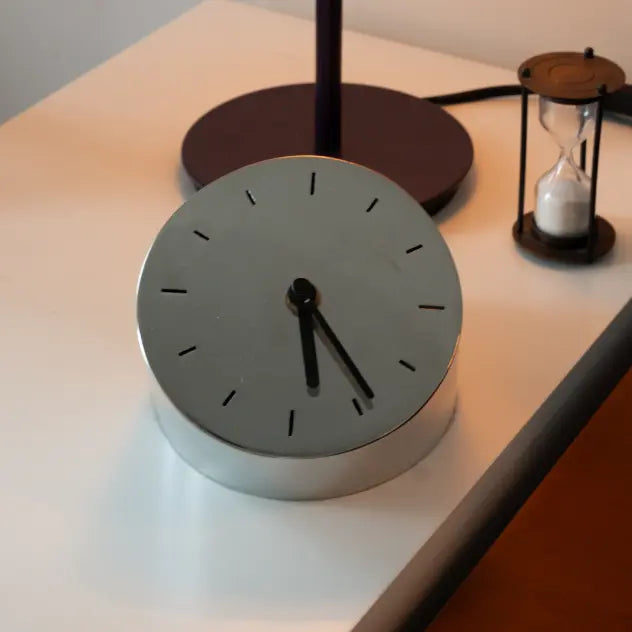 Metal Table Clock on workdesk