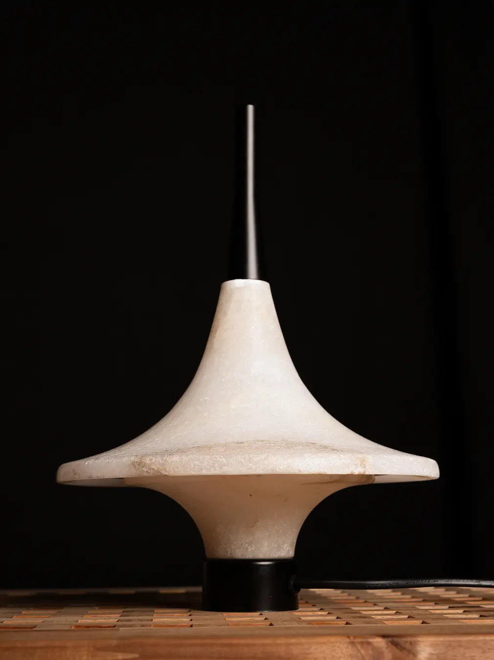 Gharko sculptural Lattu Marble Table Lamp with natural marble finish