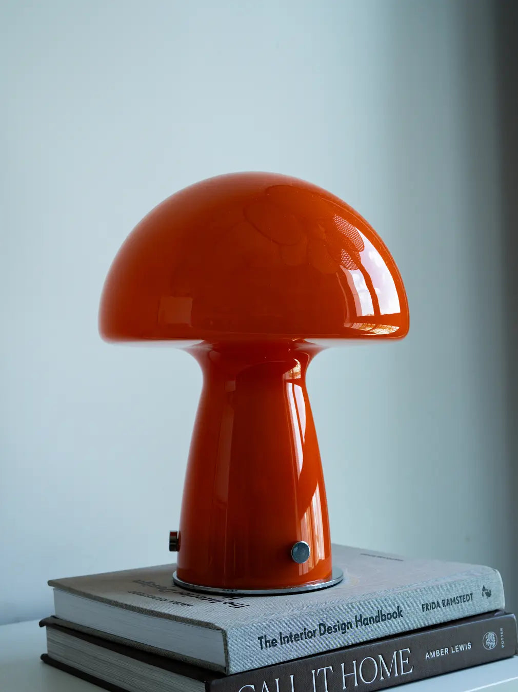 Mushroom Orange Glass Table Lamp