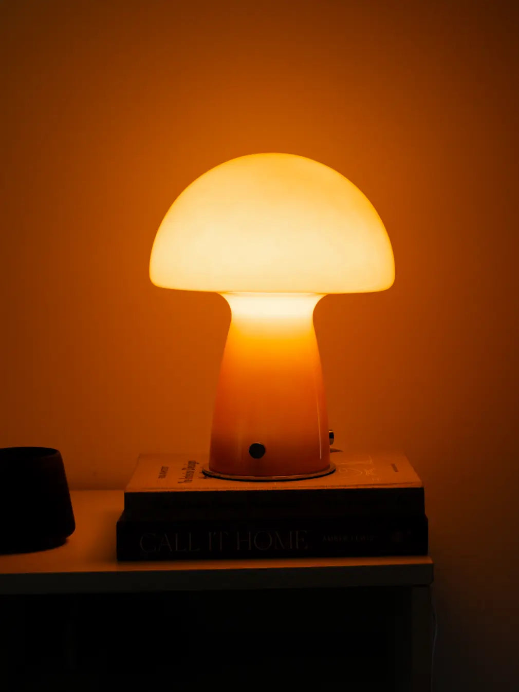 Mushroom Orange Glass Table Lamp