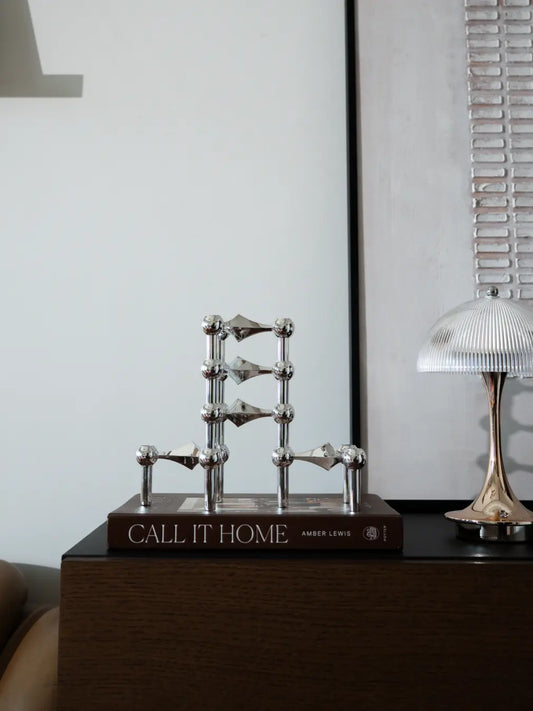 Node Silver Candle Holder