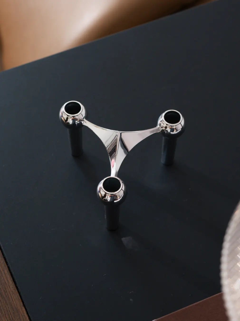 Node Silver Candle Holder