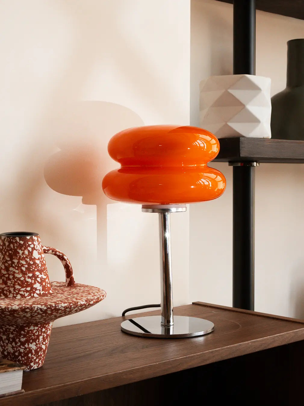 Orbit Orange Glass Table Lamp