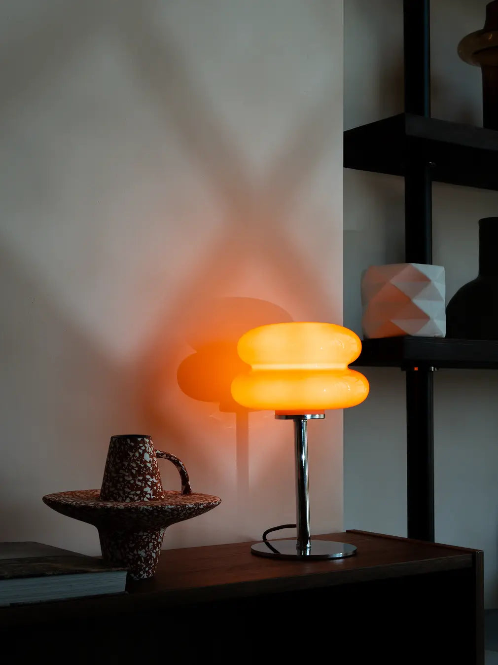 Orbit Orange Glass Table Lamp