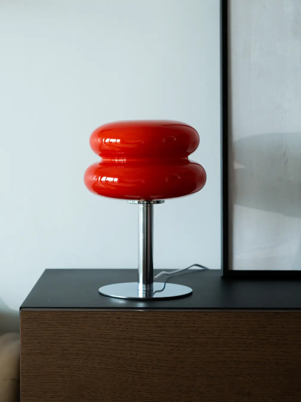 Orbit Red Glass Table Lamp