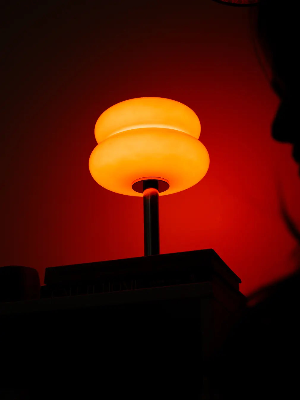 Orbit Red Glass Table Lamp