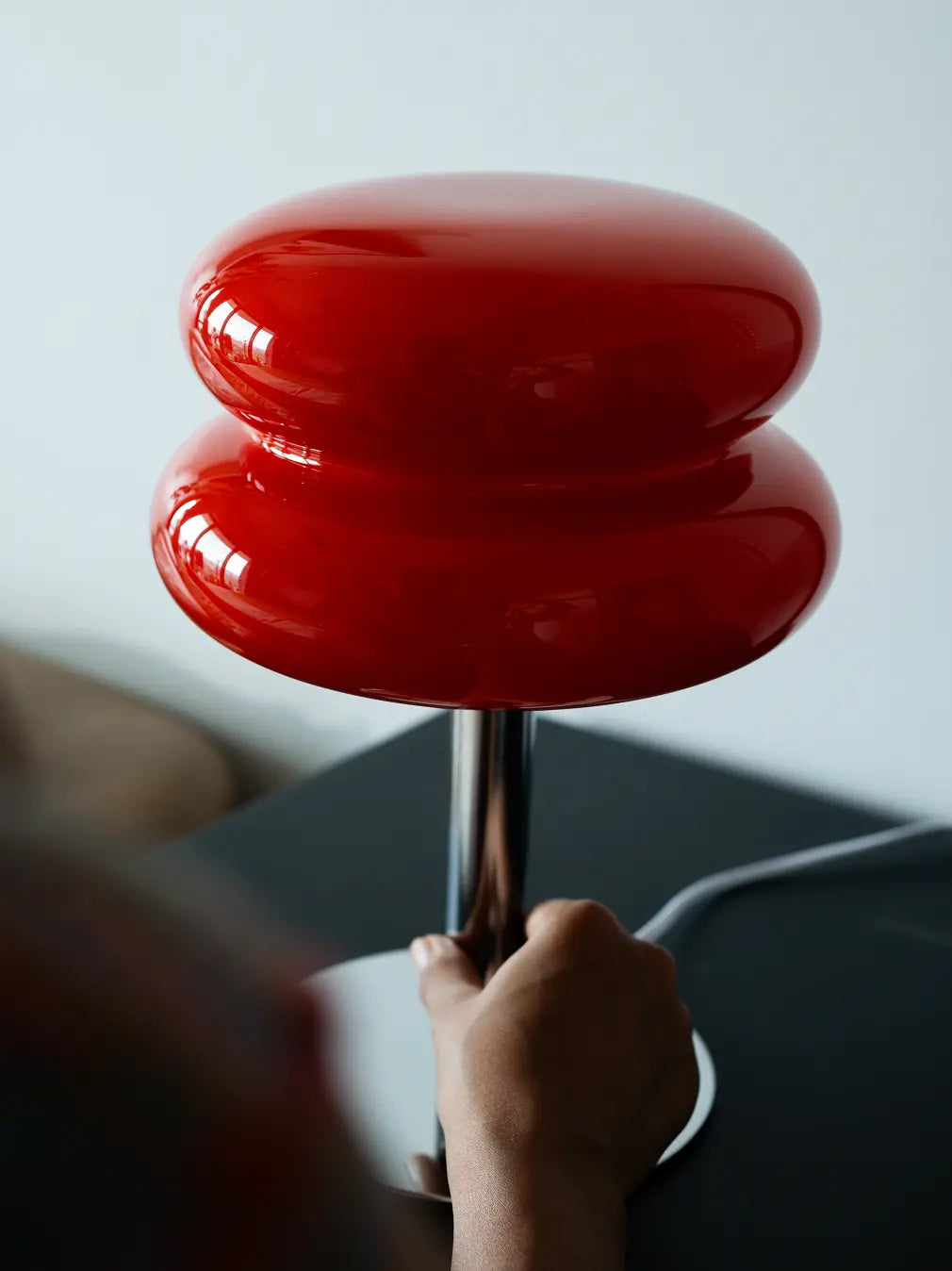 Orbit Red Glass Table Lamp