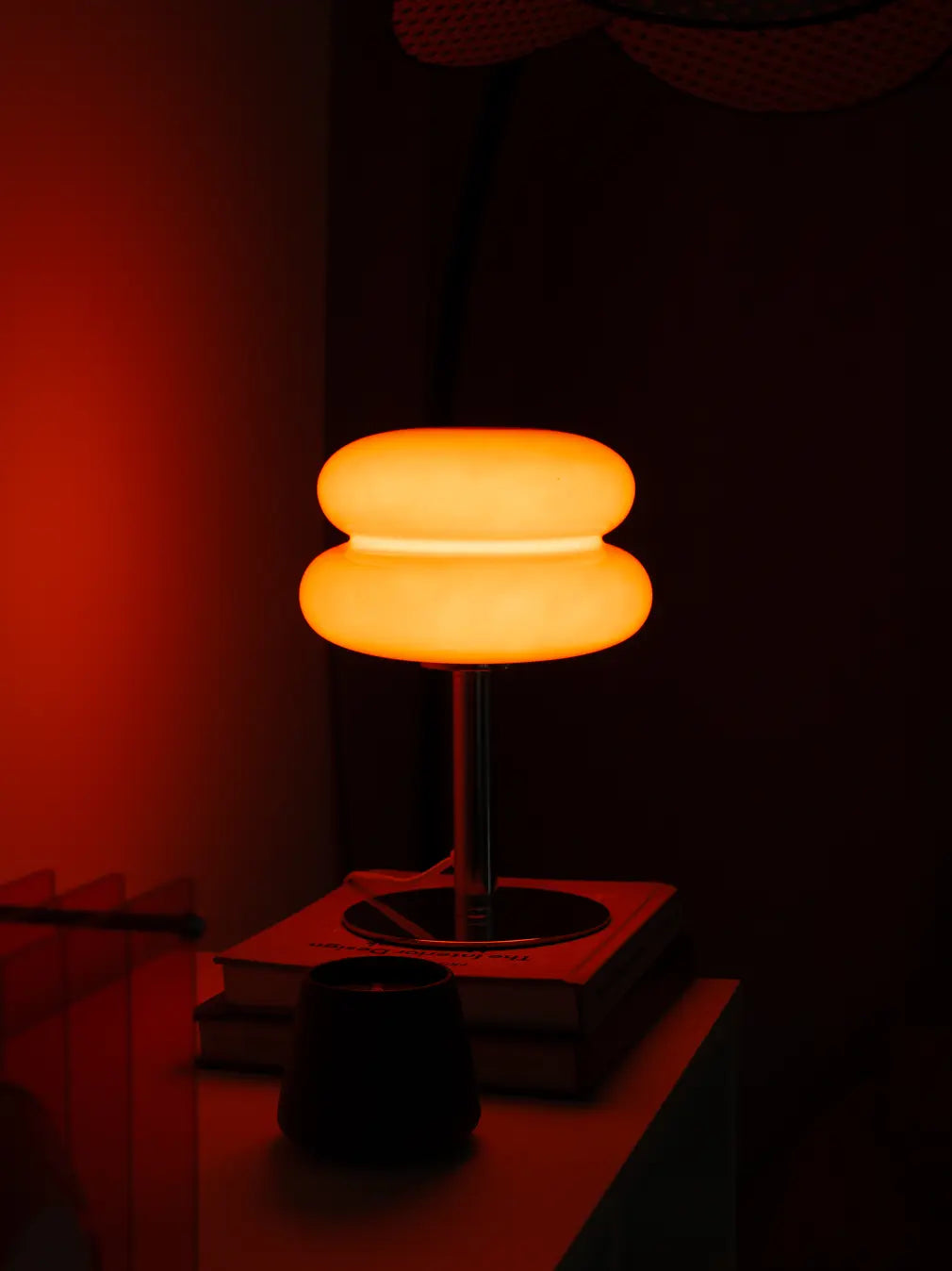 Orbit Red Glass Table Lamp