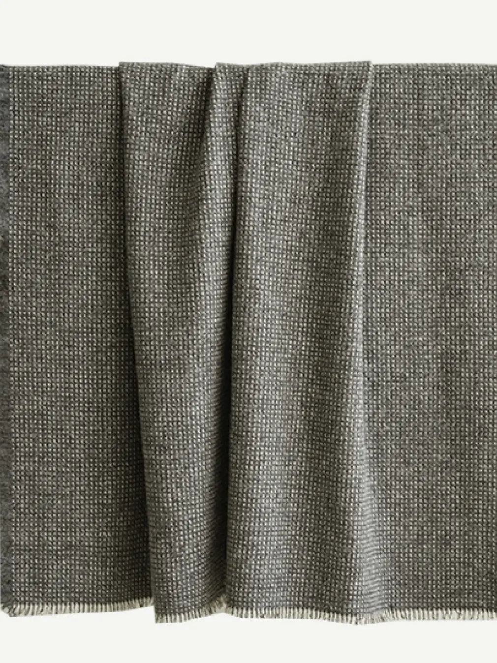 Slate Angora throw blanket in smoky grey with jacquard woven textured finish
