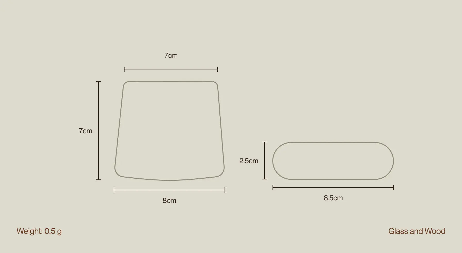 Telosma Cordata Glass Aromatherapy Candle dimensions and total weight.