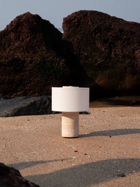 Terra Travertine Portable Table Lamp