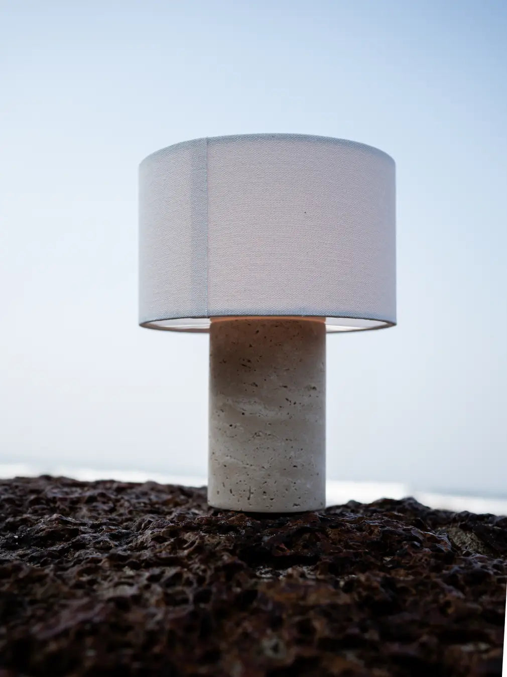Terra Travertine Portable Table Lamp
