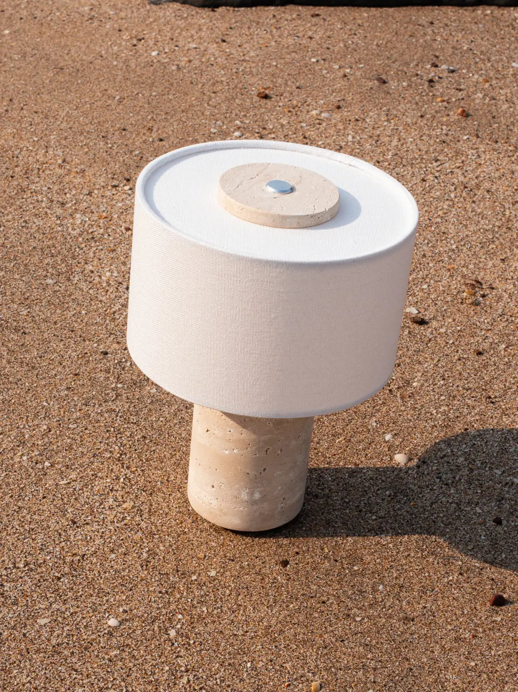 Terra Travertine Portable Table Lamp
