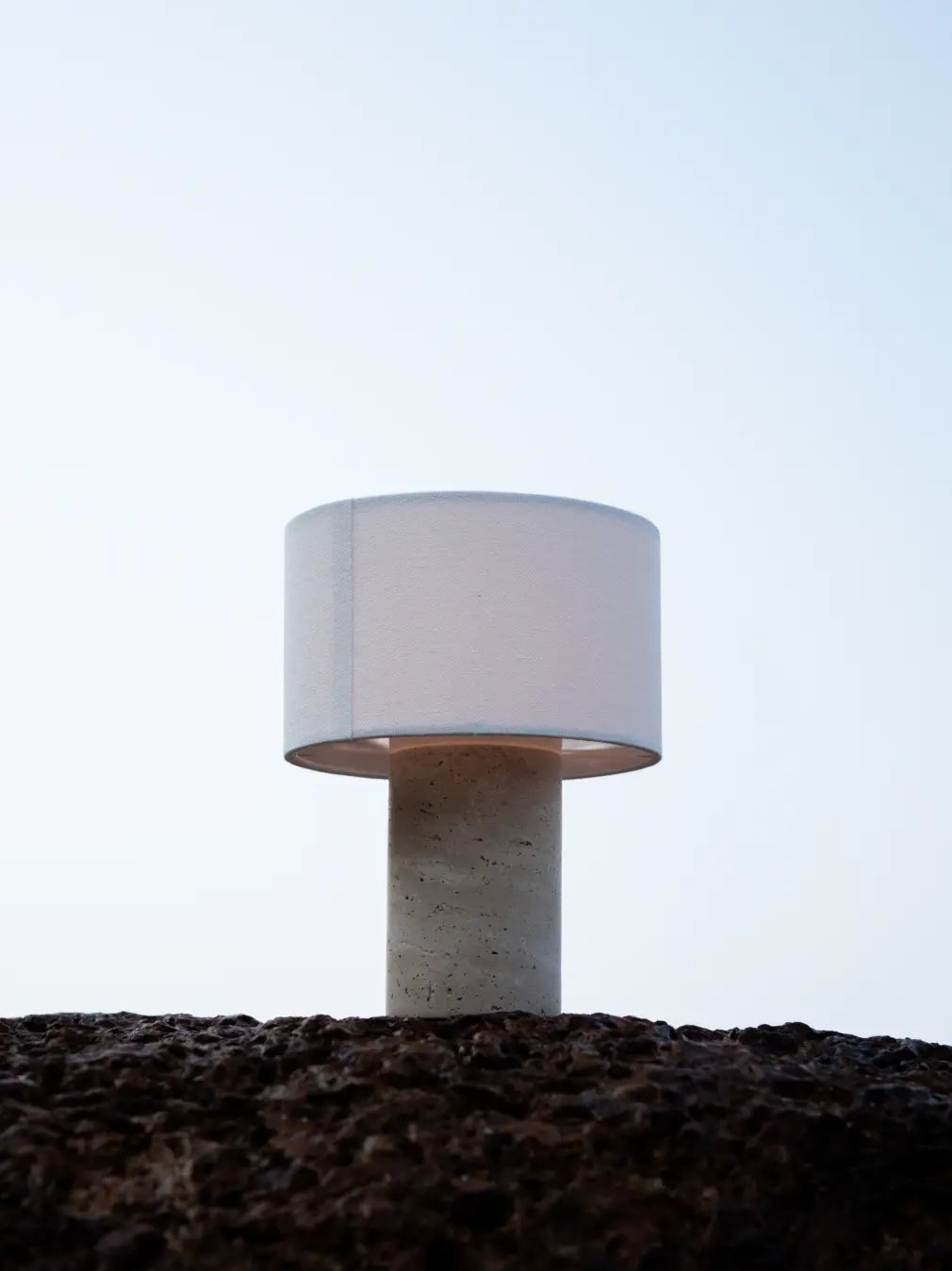 Terra Travertine Portable Table Lamp