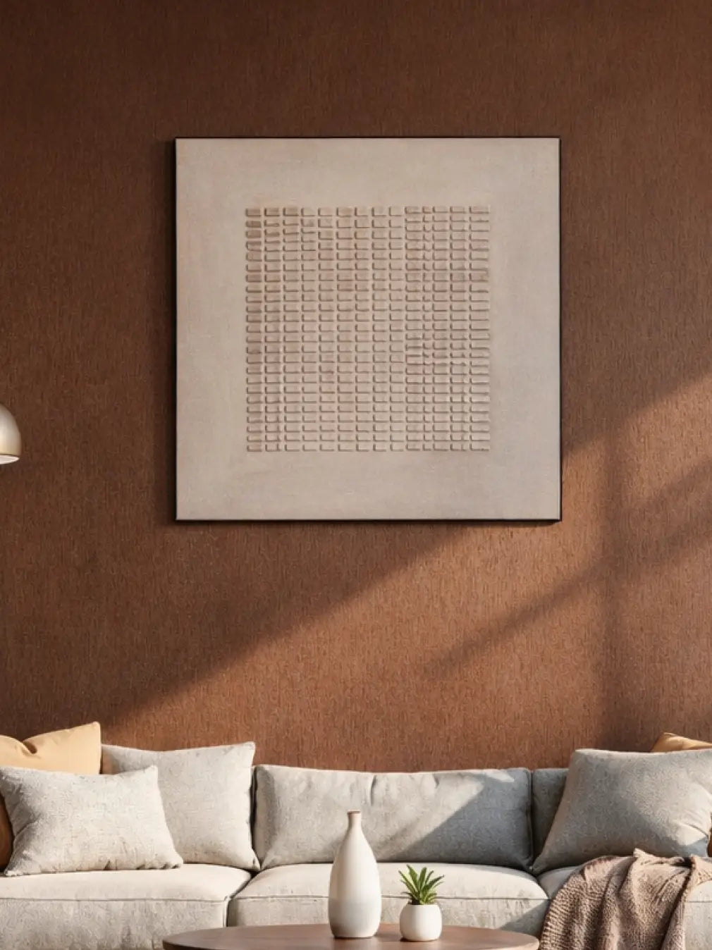 Textured filled wall painting as modern wall art for living room decor