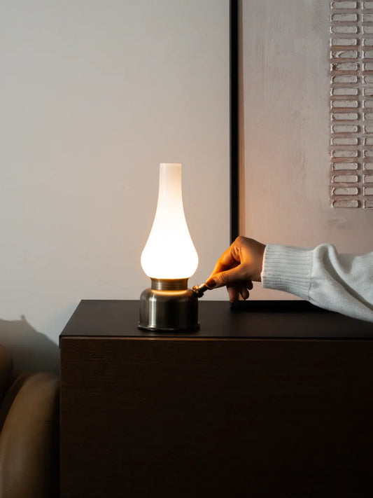 Vintage Lantern Glass Portable Table Lamp