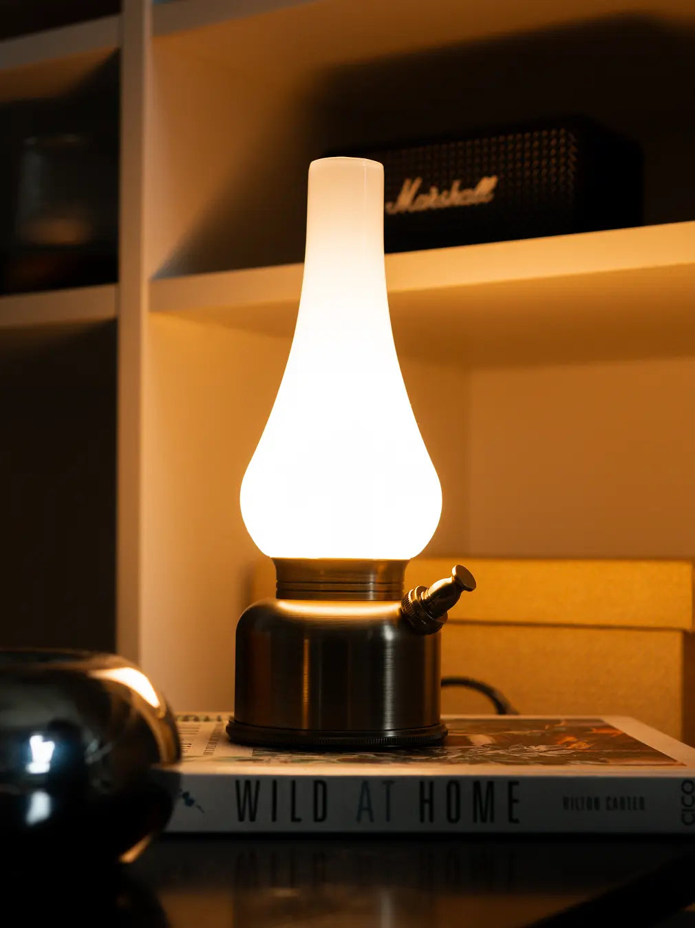 Vintage Lantern Glass Portable Table Lamp