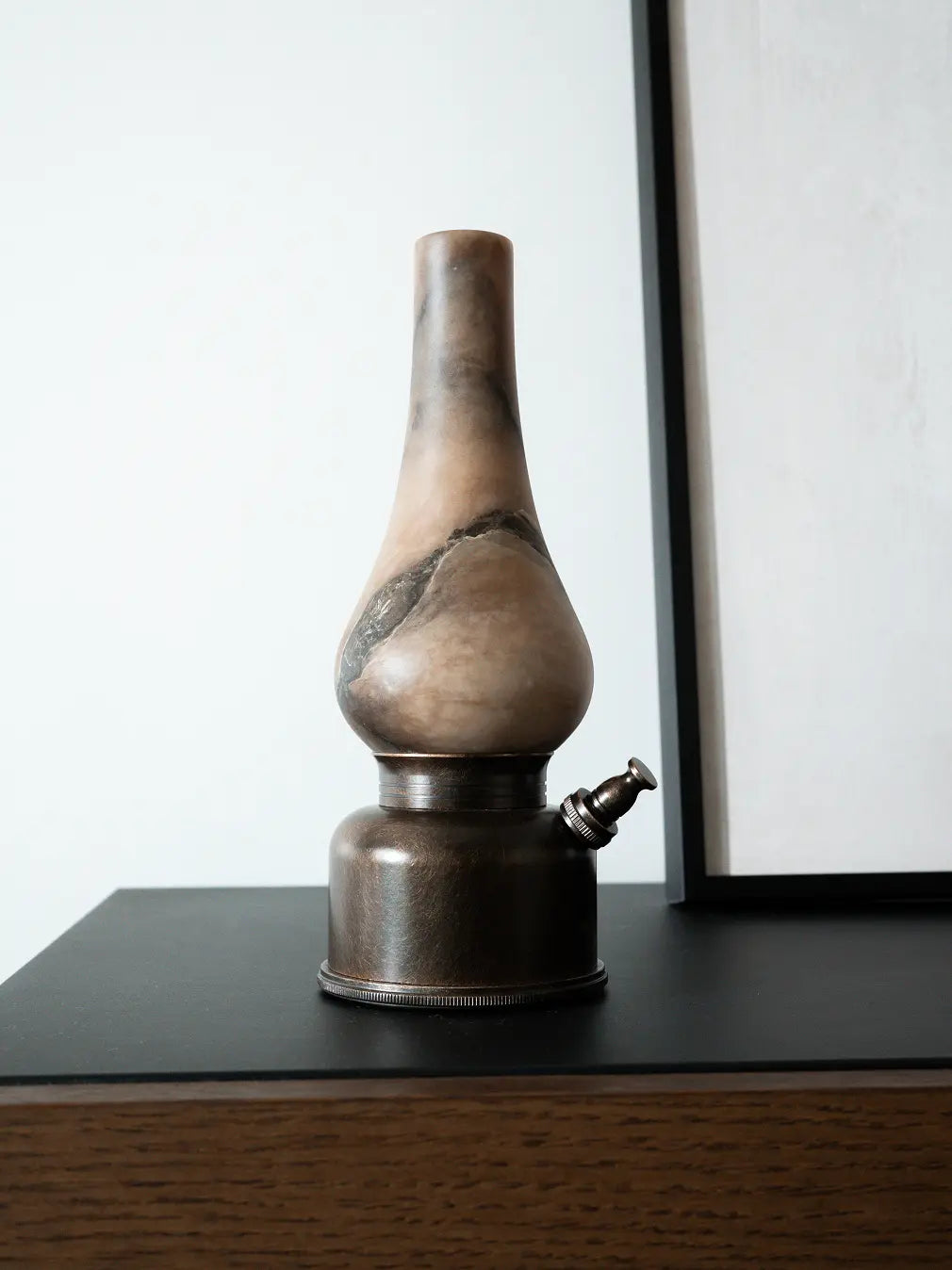 Vintage Lantern Marble Portable Table Lamp