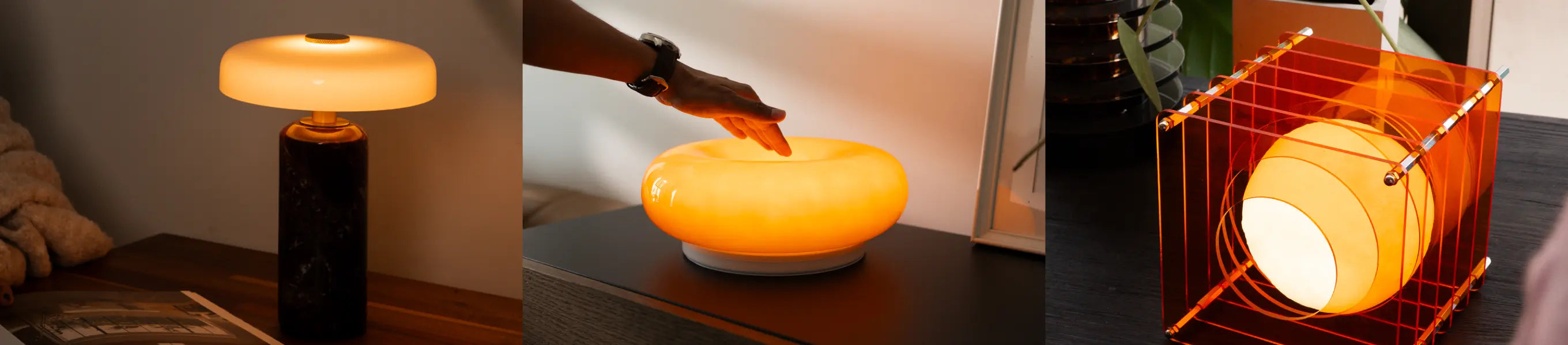 Modern viral lamps with warm ambient glow for calm, aesthetic home lighting setups