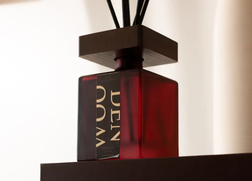 Maroon Reed Diffuser Buy Premium Wooden Glass Reed Diffuser Online – Gharko