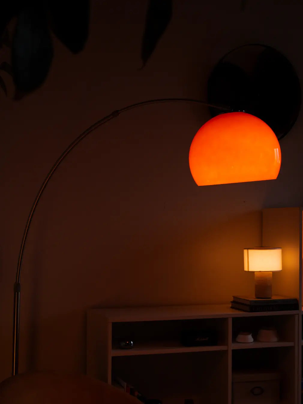 Arco Orange Glass Floor Lamp