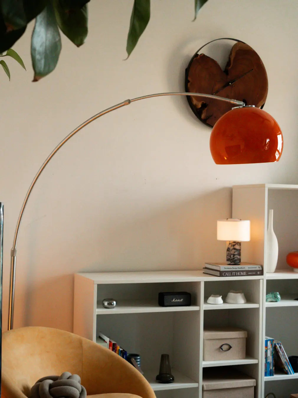 Arco Orange Glass Floor Lamp