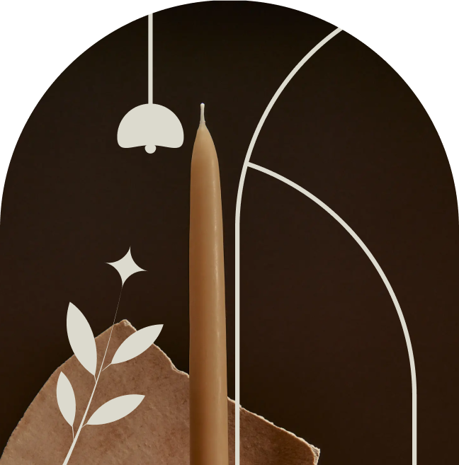Minimal taper candle with abstract design elements – modern home decor accent